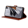 Miniatyrbillede 3 af 5: AZNS For Oppo Find X8 Pro 5G Etui Anti-Ridse PU Læder Stativ Tegnebog Telefon Cover - Brun Multicolor Brown