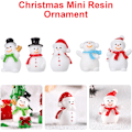 Pikkukuva 8 / 8: 5 kpl Mini Lumikkohahmoja Joulu Miniatyyri Lumikko Hartsi Lumikko Hatulla käsitöihin DIY Joulujuhliin