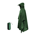 Miniatyrbild 1 av 5: Regnponcho för vuxna, unisex, med förvaringsväska, fickdesign, justerbar dragsko i huvan, lättviktig, vattentät regnrock Army Green