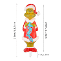 Miniatyrbillede 2 af 3: Julemanden Grinch Kommer Flade LED Lys Grøn Monster Jul Halloween Udendørs Have Have Dekoration E