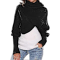 Miniatyrbillede 2 af 5: Multifunktionelle tørklæder, dametørklæde, capetørklæde, vintermode, unisex Black