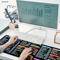 Miniatyrbillede 2 af 8: Stor Gaming Mousepad, Lang XXL Mousepad, Kontor Shortcut Mousepad, Udvidet Computer Mousepad/Skrivebordsmatte med Syet Kant til Gamer, Kontor, Hjem Office Shortcuts A 800x300mm