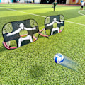 Miniatyrbillede 3 af 7: Foldbar Nylon Fodboldmål til Børn og Voksne, Fodboldmål til Legeplads, Have, Indendørs og Udendørs Red