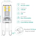 Pikkukuva 2 / 5: G9 LED-lamput 1,5 W vastaa 20 W halogeenia viileää valkoista valoa 6000K, AC 220-240V, ei himmennettävä, minilamppu, välkkymätön, 10 kpl