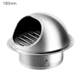 Miniatyrbilde 1 av 3: 50-200mm Rustfri Veggluftventil Fast Spenne Regnsikker Polert Tykk Gitter Ventilasjonsdeksel For Utenfor Mengxi 180mm