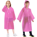 Miniatyrbilde 1 av 6: 1 stk Barneregnjakke for Jenter og Gutter, Bærbar Regnjakke Regnponcho for Barn Vanntett Pink