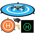 Miniatyrbillede 1 af 7: Drone Landingsplads, 55cm/21.65in Universal Bærbar Lysende Vandafvisende Foldbar Helipad til RC Drones Helikopter