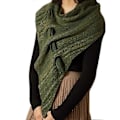 Miniatyrbillede 1 af 5: Trekantede tørklæder til kvinder Kryds tørklæde Sjal Casual Kjole Elegant Vintage Dark green