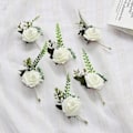 Miniatyrbild 3 av 4: Blomsterfoam Corsage Bröllopsblommor För Bröllop (Vit, 6-pack)