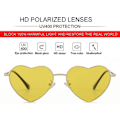 Miniatyrbilde 2 av 5: SDIGV Polariserte Hjerte Solbriller for Kvinner Mote Nydelig Stil Metallramme UV400 Beskyttelse Linse Gold Yellow