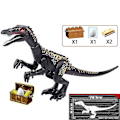 Miniatyrbillede 1 af 5: 1 stk Jurassic Stor Dinosaur Byggeklodser T-rex Quetzalcoatlus Spinosaurus Actionfigurer Legetøj til Børn Baryonyx black
