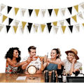 Pikkukuva 6 / 8: Kaksisivuinen Glitter-paperi Kolmion Lippu, Bunting-lippu Banner Syntymäpäiville, Lomalle, Hääjuhliin, Vuosipäivään, Valmistumiseen, Joulujuhliin, Koristeluun