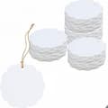 200 hvide kraft-gavemærker i vifteform (6 cm diameter) til håndværksemballage