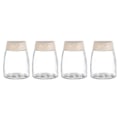 Miniatyrbilde 1 av 5: 4 stk Doble Lokk Krydderstrøere Glassflasker Krydderstrøere Sikt Barbecue Krydderglass Salt And-Yvan Apricot