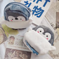 Miniatyrbild 2 av 5: 3PCS Söt Kawaii Djur Plånböcker för Tonårsflickor Liten Myntväska Mini Plysch Plånböcker Sminkväska för Kvinnor med Dragkedja Pingvin No small package