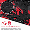 Miniatyrbillede 6 af 7: Gaming Mousepad, Udvidet Mousepad 800 x 400 mm, Computer Tastatur Mouse Mat Desk Pad med Skridsikker Gummibund og Syet Kant til Gaming Arbejde Black Red XXL