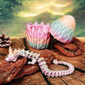 Miniatyrbillede 2 af 8: 3D-Printet Laser Drageegg med 12 \" Fleksibel Dragespillefigur Dekoration Laser Purple