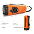 Miniatyrbild 2 av 5: Nödhandvevradio med LED-ficklampa - Bärbar multifunktionell powerbank - Laddningsbar för utomhusbruk