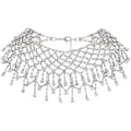 Miniatyrbilde 1 av 5: Rhinestones Duske Bred Choker Lys Gull Rhinestone Bib Halskjede Luksus Fringe Halskjede for Bryllupsfest for Kvinner og Jenter