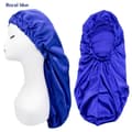 Lång Sidenmössa för Lockigt Hår Kvinnor Satin Hårmössa Skönhet Frisörmössa Blue
