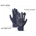Miniatyrbilde 5 av 5: Vanntette hansker for menn og kvinner, varme vinterhansker med sensitive fingertupper Blue S