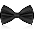 Miniatyrbilde 1 av 7: Halsbånd for menn, Klassisk ensfarget forhåndsbundet slips for menn, Satin smoking slips, Justerbart formelt halsbånd for fester, bryllup Black