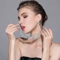 Miniatyrbilde 5 av 5: Rhinestones Duske Bred Choker Lys Gull Rhinestone Bib Halskjede Luksus Fringe Halskjede for Bryllupsfest for Kvinner og Jenter