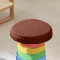 Pikkukuva 3 / 7: Taitettava jakkarapehmuste Tuolin Pehmuste Teleskooppijakkara Pehmuste Sisä- ja Ulkokäyttöön Stadionjakkaran Peitteet Pyöreä Retkeilyyn Makuuhuoneeseen Coffee Imitate Linen