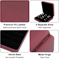 Miniatyrbillede 3 af 7: Smykke Ring Organizer Box, Lille Smykkeæske, Rejse Smykkeetui, Bærbar Ring Opbevaring Display Case, PU Læder Ringe Bakke Holder Box Red