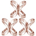 Miniatyrbild 1 av 4: 3-pack Halsduksring Ihålig Kors Elegant Multifunktionell X-formad Halsduk Sjal Spänne Hållare för Kvinnor Rose Gold