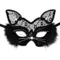 Miniatyrbilde 1 av 3: Svart katteøye-maske, egnet for jule- og Halloween-fester