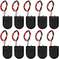 Miniatyrbilde 1 av 5: 10 stk. CR2032 Batteriholder 1x 3V Knappcelle Batteriholder Etui med Ledning ON-OFF Bryter (Svart)