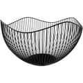 Svart Fruktskål, 25x14cm Stor Trådfruktskål, Svart Metallfruktskål, Hållbar Black