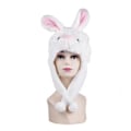 Miniatyrbild 1 av 2: Plushdjurhuvor i en storlek, keps i polyester med fleecefoder rabbit