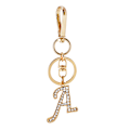 Miniatyrbild 1 av 4: Nyckelring i guldpläterad legering för kvinnor med kristallrhinestone-initial A