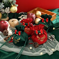 Miniatyrbillede 3 af 11: Fløjlspose med snøre - Smykkeskrin til julegaveindpakning, fødselsdagsfest, bryllupsgaver, slikpose 12x15 cm Mørkegrøn - 2 stk. Dark green - 2