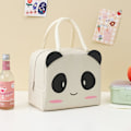 Miniatyrbilde 5 av 6: 4 stk Lunsjpose, Søt Tegneserie Isolerende Lunsjboks, Gjenbrukbar Lunsj Kjølepose, Vanntett Lunsjpose, Foldbar Lunsjpose Panda White