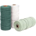 Miniatyrbillede 1 af 5: 3 farver Macrame Garn, Macrame Reb 3mm X 100m Naturlig Macrame Co