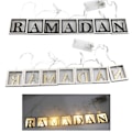 Miniatyrbild 3 av 5: 2 Trä Fyrkantig Form Ihåliga Ramadan Bokstäver L-ed Ljusslinga Dekoration För Ramadan Eid Mubarak Heminredning