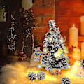 Miniatyrbild 2 av 5: Litet Julgran med Ljus, Mini Desktop Dekorerat Julgran (40cm)