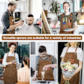 Miniatyrbilde 7 av 7: Lerreklede i Canvas for Menn med Lommer, Justerbar Stropp og Store Lommer, Kjøkken Matlaging Baking Kokk Lerreklede
