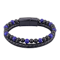 Miniatyrbild 5 av 5: Herrar Pärl Läder Armband Natursten och Läder Armband för Män Presenter 1