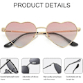 Miniatyrbilde 4 av 5: SDIGV Polariserte Hjerte Solbriller for Kvinner Mote Nydelig Stil Metallramme UV400 Beskyttelse Linse Gold Gradient Pink