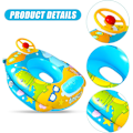 Miniatyrbild 4 av 5: Baby Uppblåsbar Pool Float, Baby Badring Baby Badring Säker Säte Badring med Ratt Pool Säte Båt