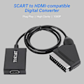 Miniatyrbilde 2 av 4: Videoadapter Plug and Play Høy Klarhet Plast 1080p Stabil Ytelse Scart til HDMI-kompatibel Digital Konverter for Smarte Enheter