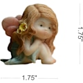 Miniatyrbillede 2 af 3: Miniature Fe-Havefigur til Fe-Have - Drømmende Fe-Statue Peaceful Fairy