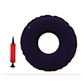 Miniatyrbilde 1 av 6: Stolputer Donutputer / Hemorroideputer Med Pumpe Hemorroideputer Sittepute For Hemorroider, Graviditet Og Prostata Navy blue