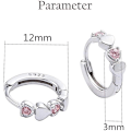 Miniatyrbillede 2 af 4: Dobbelt Hjerte Cubic Zirconia Sove Små Hoops Øreringe til Kvinder Teen Piger Sterling Sølv Brusk Tiny Cute