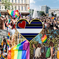 Pikkukuva 7 / 7: 5 kpl Biseksuaalinen ylpeys sydänmuotoinen rintaneula, pinssi, lippu, rintaneula Leather Pride 5pcs