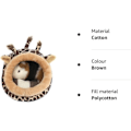Miniatyrbillede 5 af 5: Blød Plys Kæledyrshule Kæledyrsseng med Aftagelig Pude til Hamster Pindsvin Marsvin Baby Kat (Giraffe), Brun